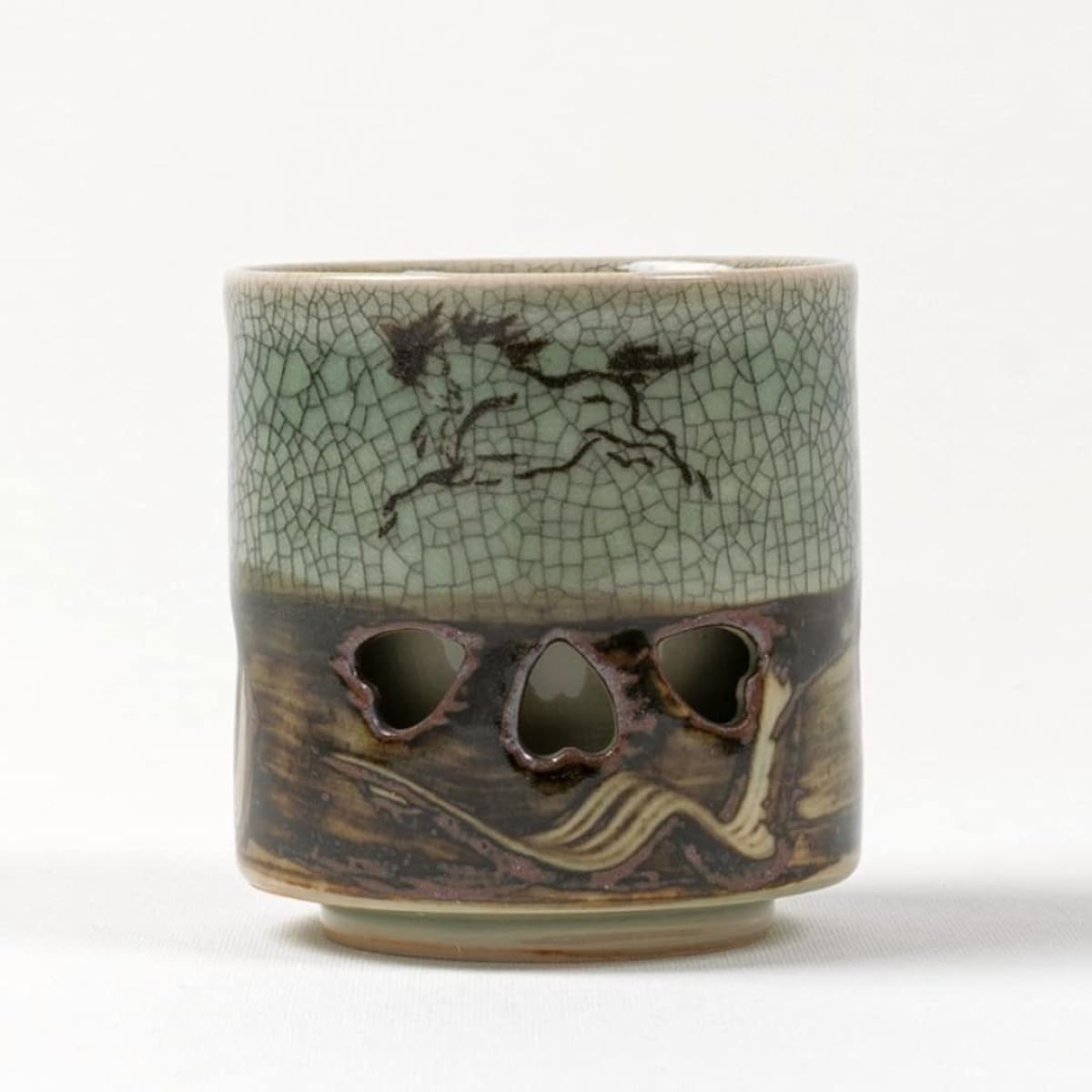 Ohori Soma ware Matsunaga kiln double teacup (2.6 inch)