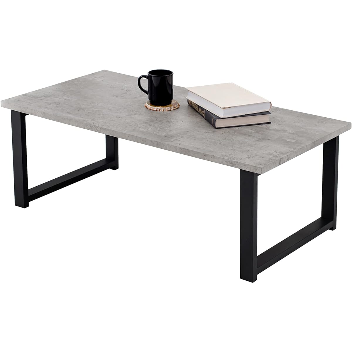 Hagihara Low Table Center Table Desk [Marble Top x Steel Legs] Chic Modern Living Room Sofa Table Width 90 Depth 45 Height 32 Gray Sturdy LT-4394MGY