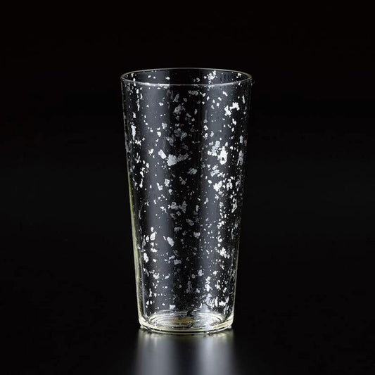 [Hakuichi Japanese paper wrapping] Stardust beer glass silver