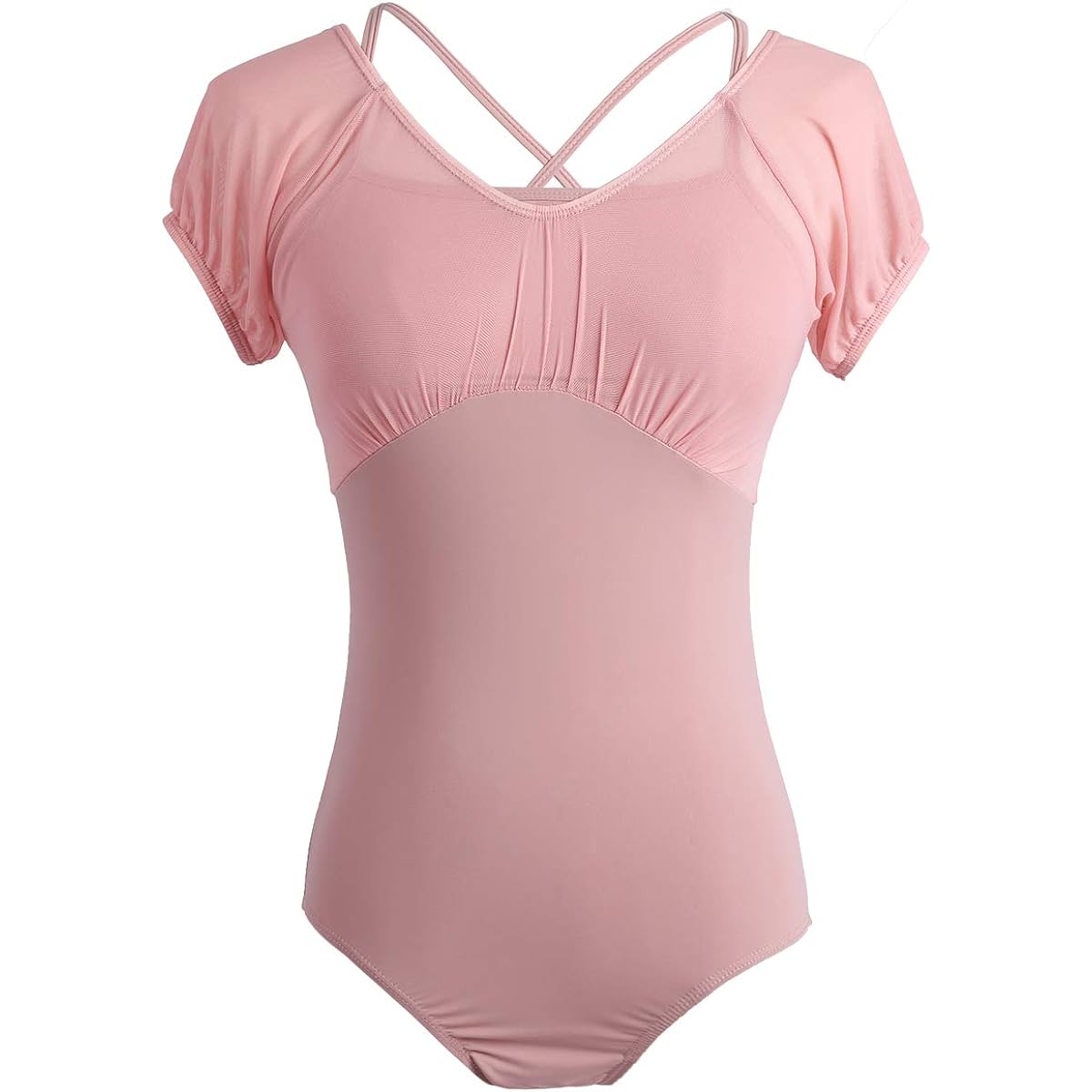 [Daydance] Adult Ballet Leotard, Women's Ballet Practice Wear, Beautiful Back, Mesh Stitching, Lined, Elastic, Breathable, Dance Wear, Height 155-180cm