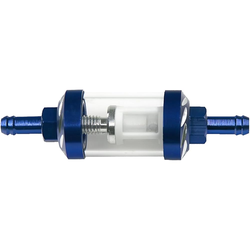 8mm 5/16 Inch Inline Fuel Filter Universal Motorcycle ATV Bike Classic Bike (Blue)