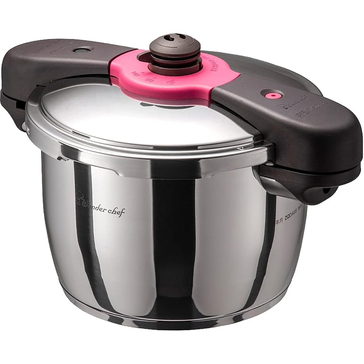 Wonder Chef Pressure Cooker 5.5L Magical Quick Cooking Two Hand Pressure Cooker ZQDA55 Silver Full Color Recipe Book Included