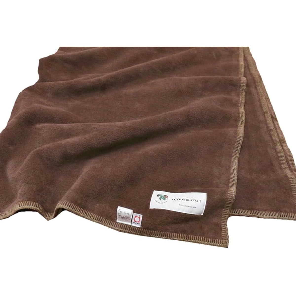 Mitsui Woolen Washable California Cotton Blanket Single 140x200cm Made in Japan Dark Brown Color