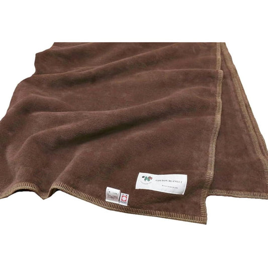 Mitsui Woolen Washable California Cotton Blanket Single 140x200cm Made in Japan Dark Brown Color