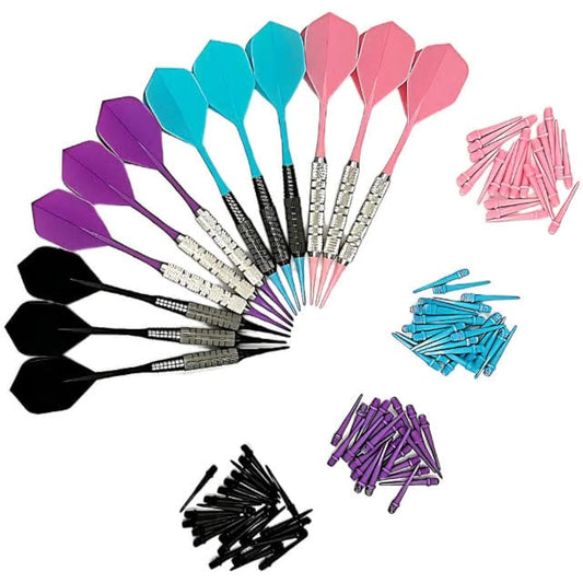 House Darts Set Beginner Barrel Shaft Flight Integrated Tip Set of 100 Arrows Soft Darts House Introductory Practice Dart Live Phoenix (16g 12 pieces 100 tips) (SDS1601)