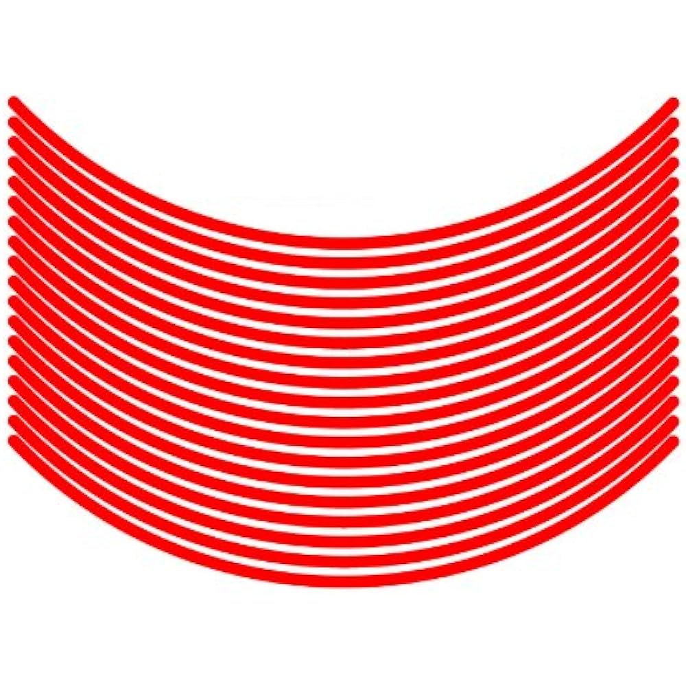 MDF Rim Stripe Solid Type Red [No Text Plain] 6mm Width 17 inches RIM-6M-RD-17N