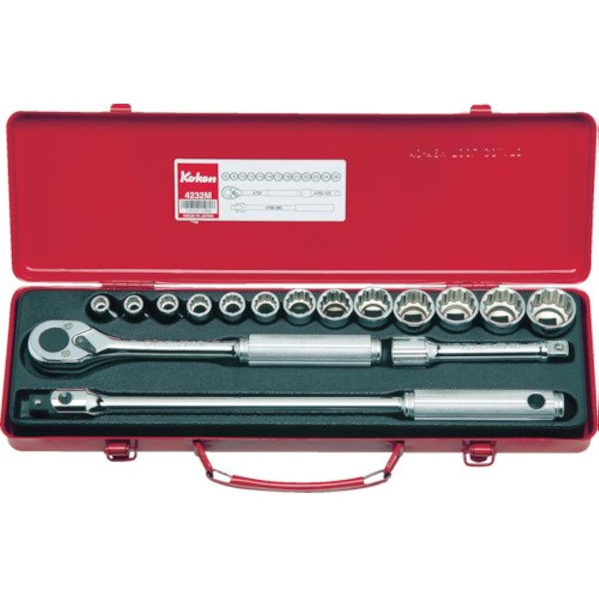 Yamashita Industrial Research Institute Koken 1/2 (12.7mm) SQ. Socket Set 16 pieces 4232M