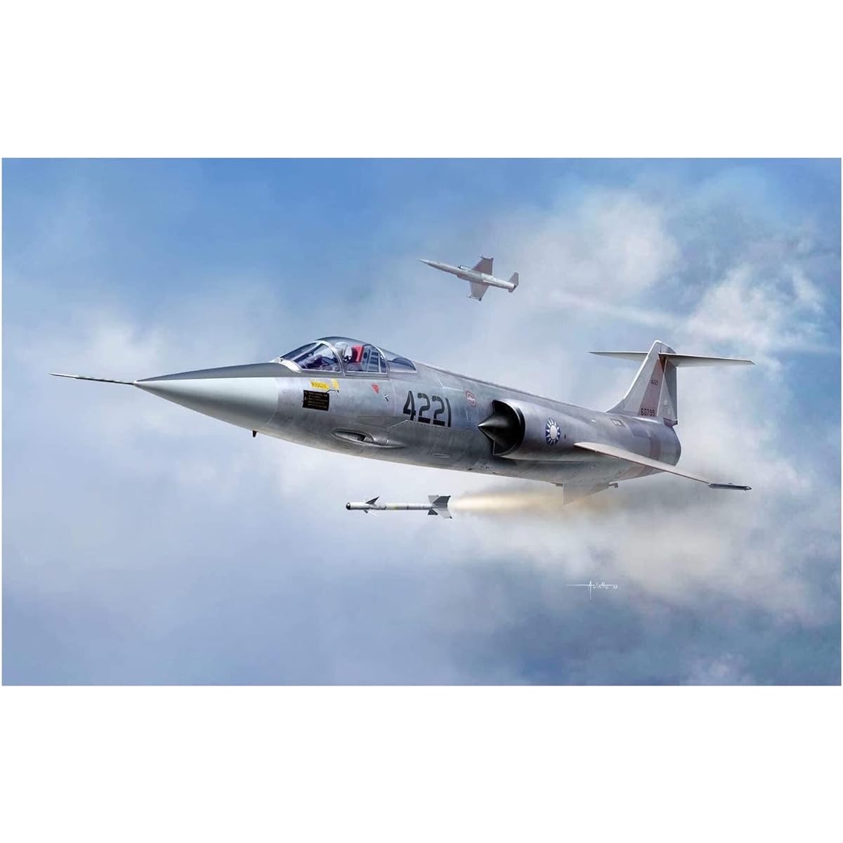 Kinetic 1/48 Taiwan Air Force F-104A/TF-104 Starfighter Plastic Model KNE48134 Molding Color