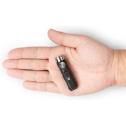 Aurora A1-G4 Small Flashlight High Lumens, USB-C, 650 Lumens, 6500K Mini Keyring Torch (Black)