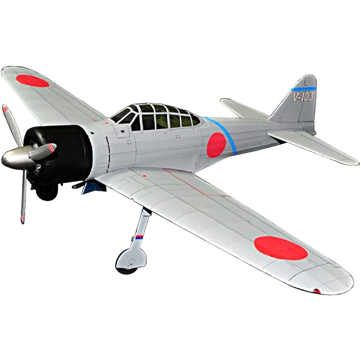 Studio Mid Zero Fighter Type 21 Fighter Rubber Powered Model Airplane Kit BF-002