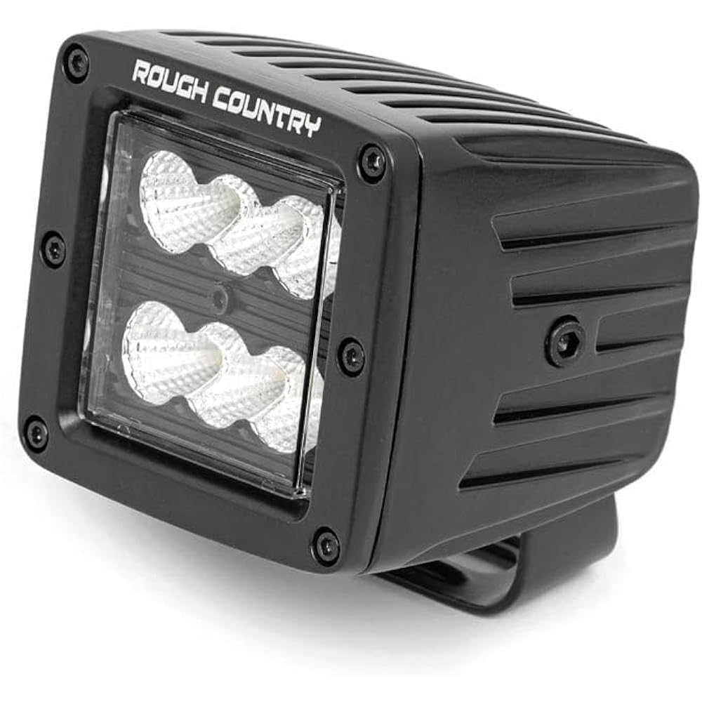 ROUGH COUNTRY 2 inch square CREE Cube LED Light Black Series Frad Beam (Pair) 70133BL