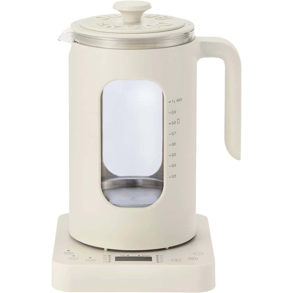 BRUNO Temperature Adjustment Multi Kettle White Multi Electric Kettle With Heat Retention Function Reservation Function Hot Water Cooking Boiled Egg Cooking Tea Strainer Hot Water Cup Egg Holder Cute Stylish BOE103-WH 7760926