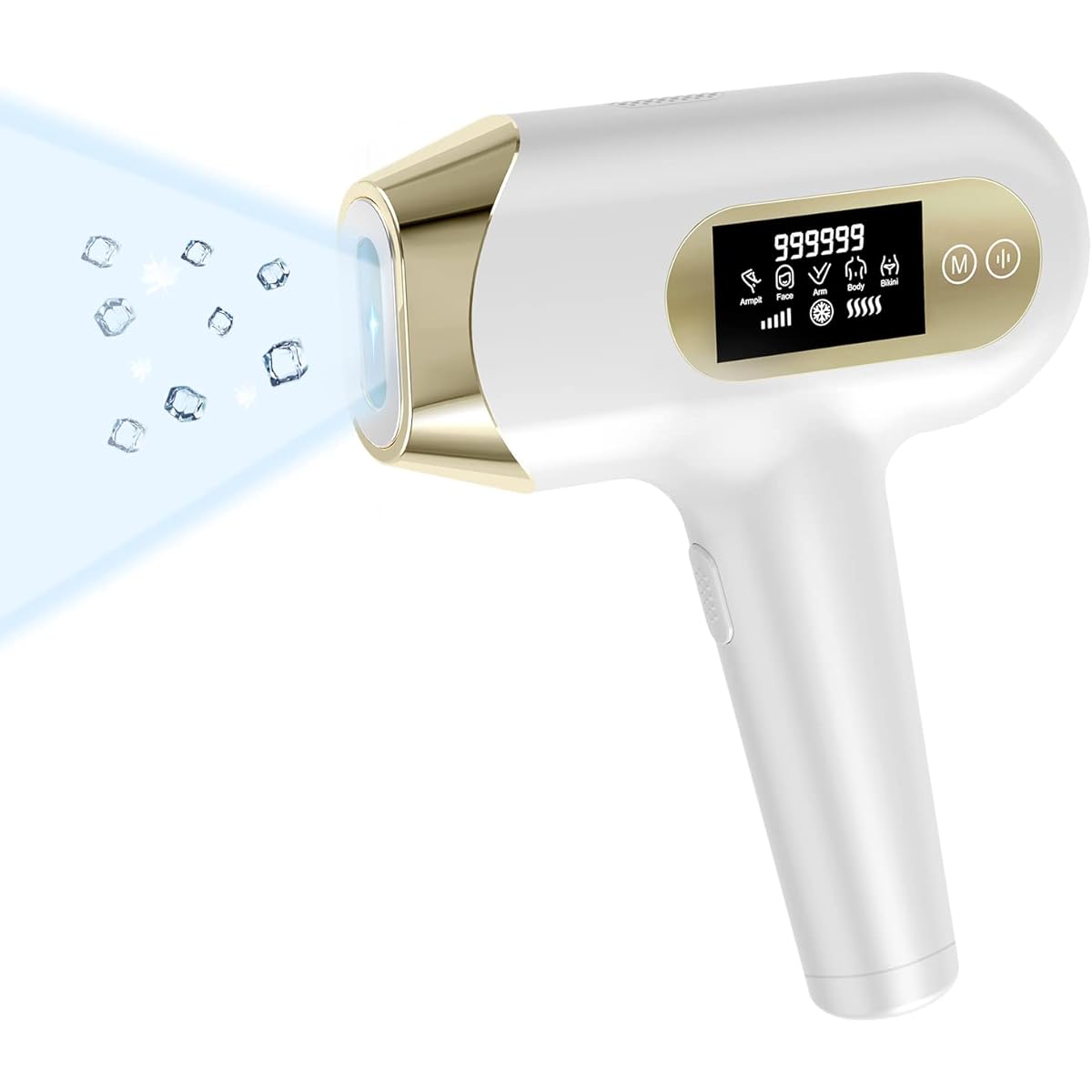 Epilator, 990,000 cycles, cold feeling, hair removal device for women, IPL hair removal device, men's, 5 levels of strength manual/automatic mode, light hair removal device, painless hair removal device, compatible with vio, home use hair removal device,