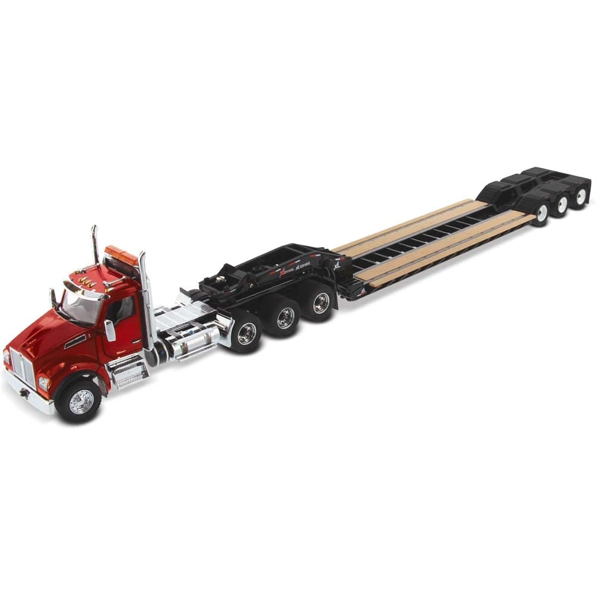 DIECAST MASTERS Kenworth T880 SFFA tridem tractor trailer, rear booster red/f Rack 1/50 71061