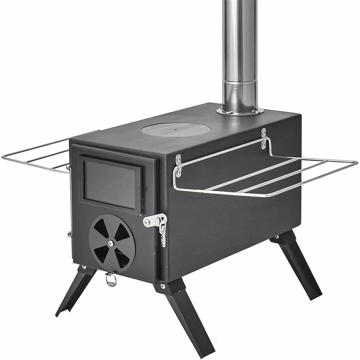 Anlik Wood Stove Outdoor Cooking Fireplace Camping Tent with Chimney (Silver/Stainless Steel)
