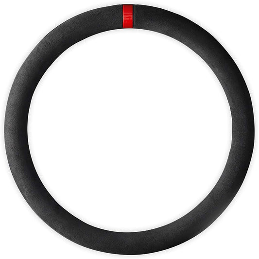 Black Car Steering Wheel Cover Anti Slip Steering Covers Fit 37-38cm Auto Decoration Car Accessories (O Shape)