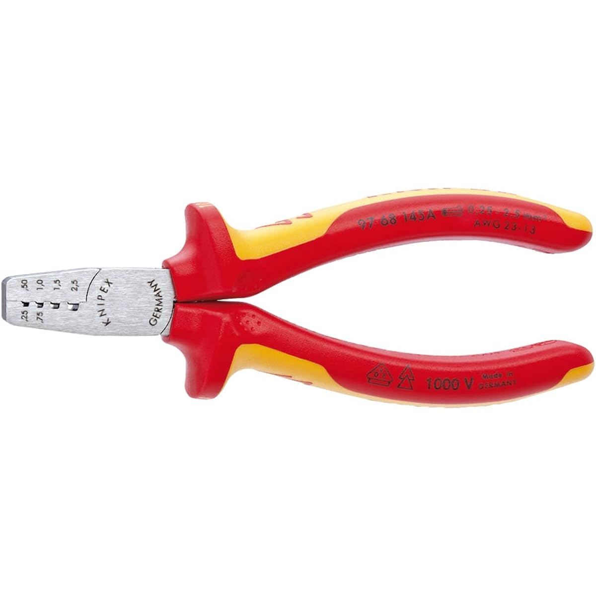 KNIPEX Insulated crimping pliers for end sleeves 1000V9768-145A