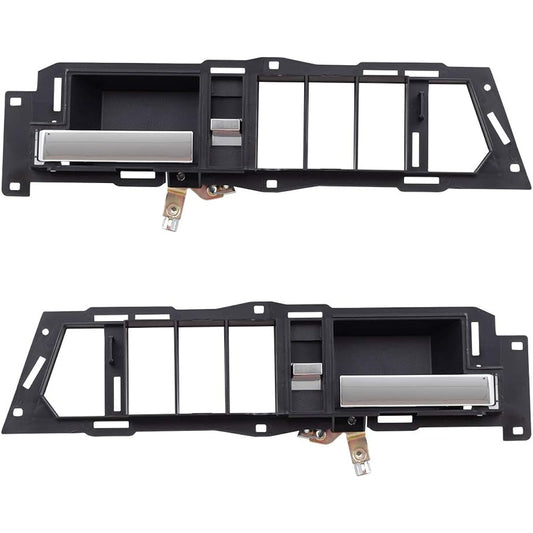 Autoandart BROCK replacement Pair Set Pair Set Front Inside Door Black Base With Chrome Lever 1988-1994 C/K Old Body Style Pickup 22086873 22086874