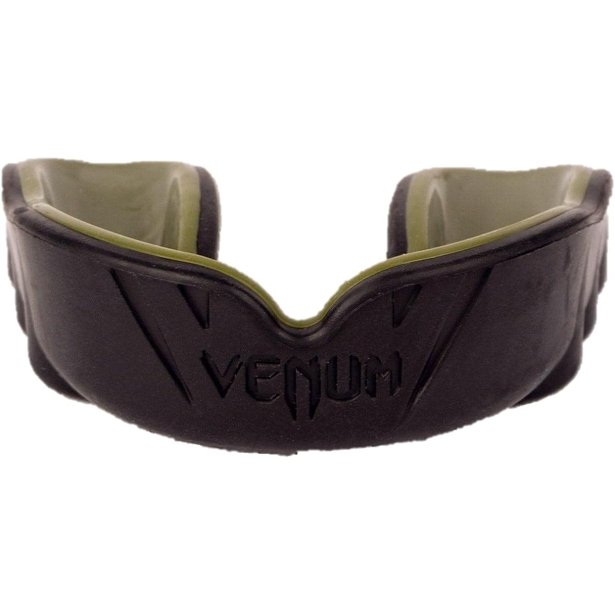 VENUM Mouth Guard Challenger/VENUM Mixed Martial Arts Boxing Rugby Sports Adult Case Included (Black/Khaki, Adult(Free))