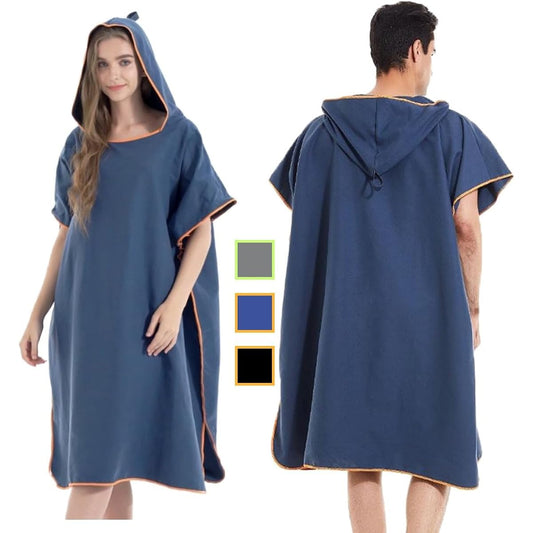 ACURACE Changing Clothes Poncho Towel Wrap Towel One Touch Surfing Poncho Sauna Poncho Beach Pool Sea Car Bath Towel Throw (Navy)