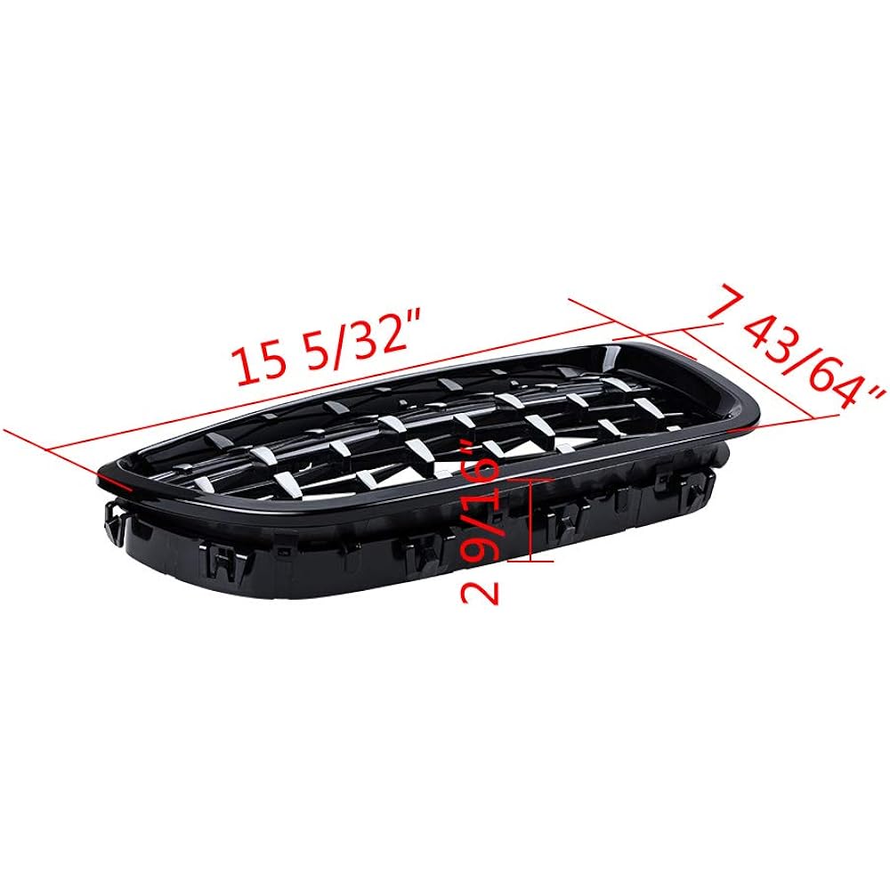 Gloss Black Front Kidney Grill BMW F10 528i 535I 550i 4D M5 2011-2016 '10 -'17