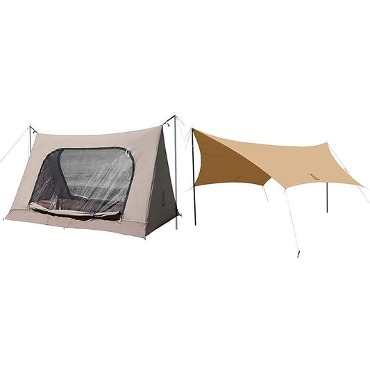 DOD Nunoichi S Simple tent with ``1 piece of cloth'' Flame-resistant polycotton fabric For 1-2 people T2-593-KH