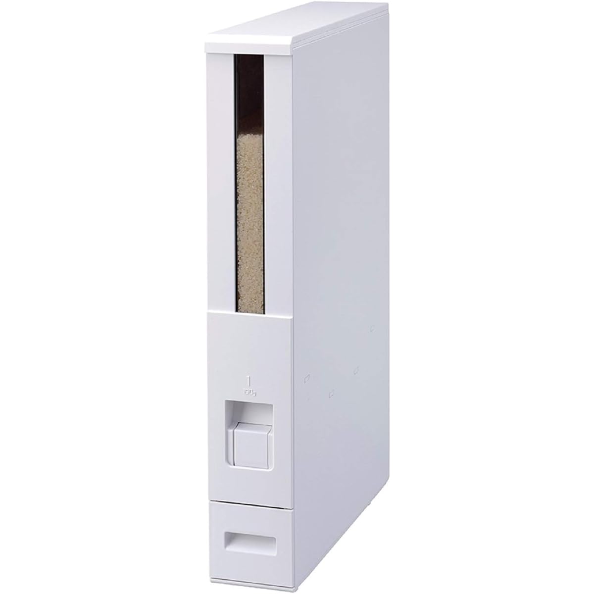MK Seiko Rice Bottle 12kg Slim Width 10cm Made of Steel Plate (Sturdy/Rust Resistant) Rice Stocker Lever Method Rice Ace White with Casters RCB-12SW