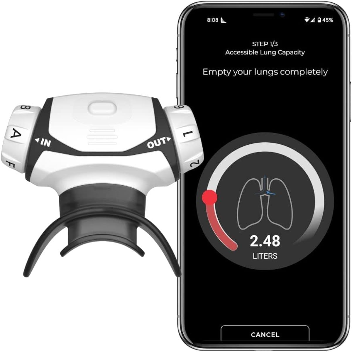 Aerofit Pro 2.0 / AIROFIT PRO2.0 Smart respiratory muscle training | Spirometry measurement | Personalized training | Real-time guidance