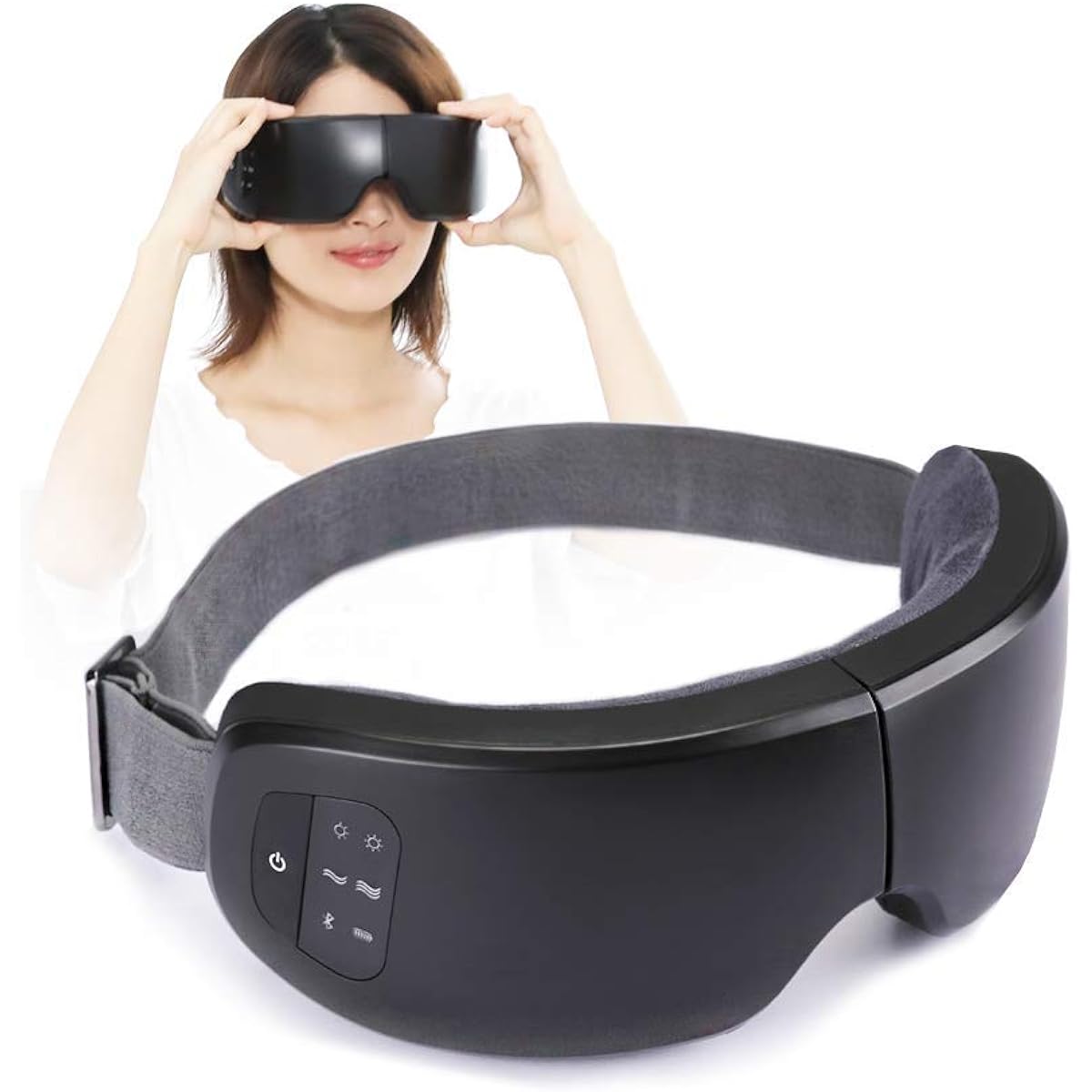 Eye beauty salon, Respect for the Aged Day, Air eye warmer, Solfeggio music, Birthday gift, Friends, USB charging, Eye area, Unisex, Home time gift, Eye care, Adjustable, 180 degree bi-fold, Music function, USB rechargeable, 1 year warranty, Black, Ezawa