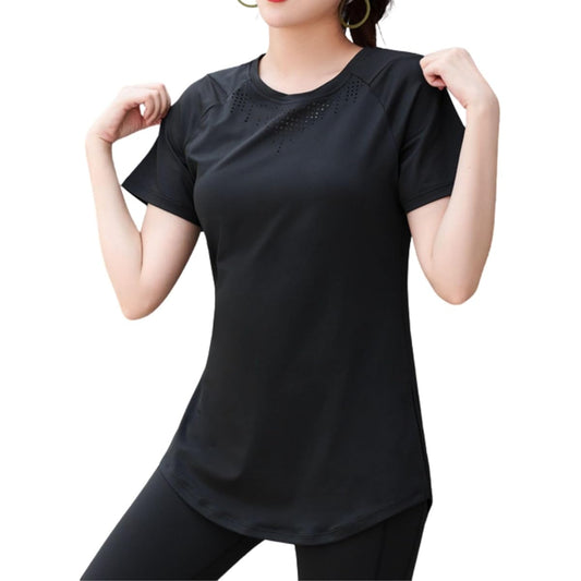 [VeroMan] Yoga Wear Tops, Short Sleeve, Body Covering T-Shirt, Long Length, Loose ppi-ssd032