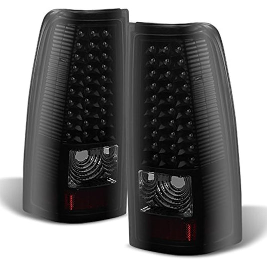03-06 Chevrolet Silverad 04-06 GMC Sierra Pickup Track Black Smoke LED Tail Light Brake Land Pair