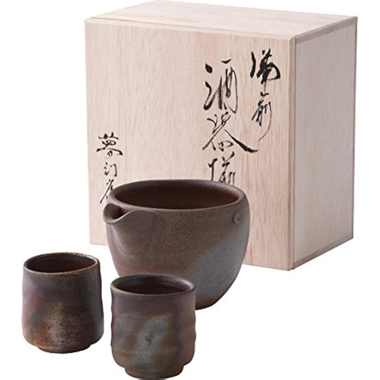Bizen ware, Yamaten kiln, Sakiri, Sake vessels set