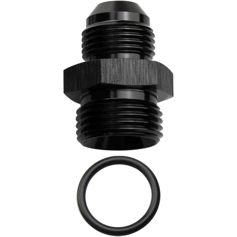 KRD Performance Straight Aluminum 16an osflare from Osflear 16an ORB O Ring Bossport Fuel Pump Rail ad adapter fitting black