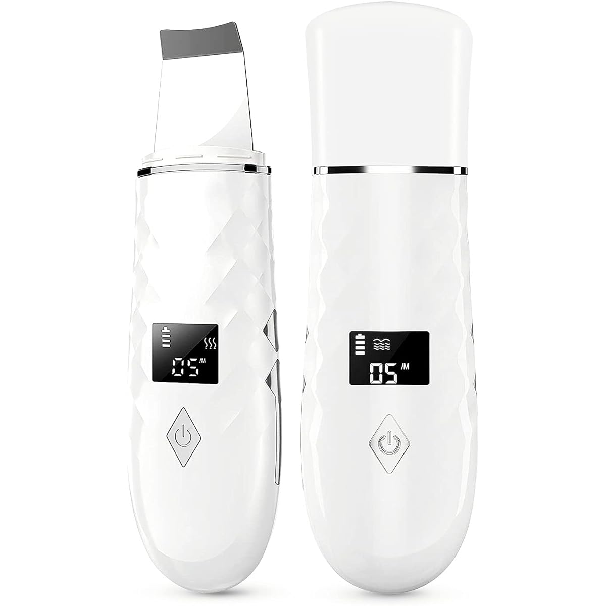 Smartmago Water Peeling, LCD Screen Display, 3 Modes, USB Rechargeable, Lightweight, Unisex, Home Use, Japanese Instruction Manual Included, Pen, Metal (White)