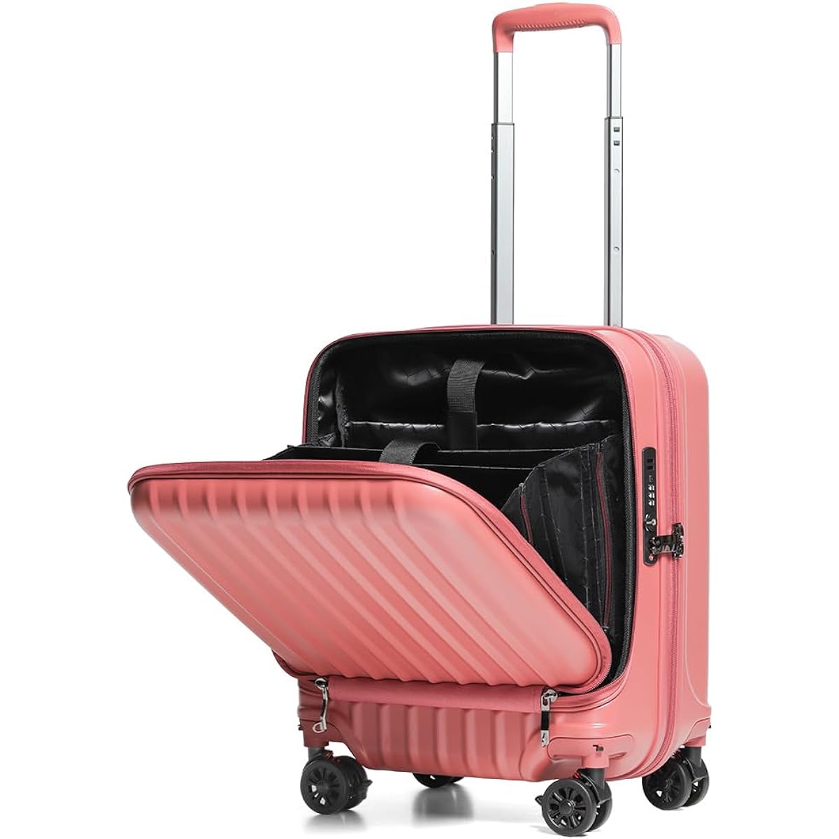 [Proevo] Suitcase Carry Case Carry Bag Front Open Carry-on Allowed S Size TSA Dial Detachable Suspension Stopper Double Casters 10013 1-3 Nights 3.64kg 37L 3 Sides Total 110.5cm Terracotta