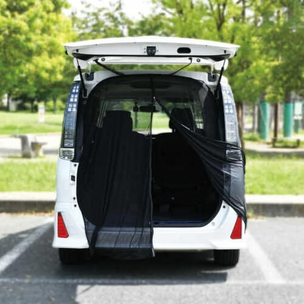 SEIWA Car Interior Insect Net, Easy Magnet, Back Door Only, S Size Z107, 1 Piece, Mesh, Double-Sided Slide Fastener