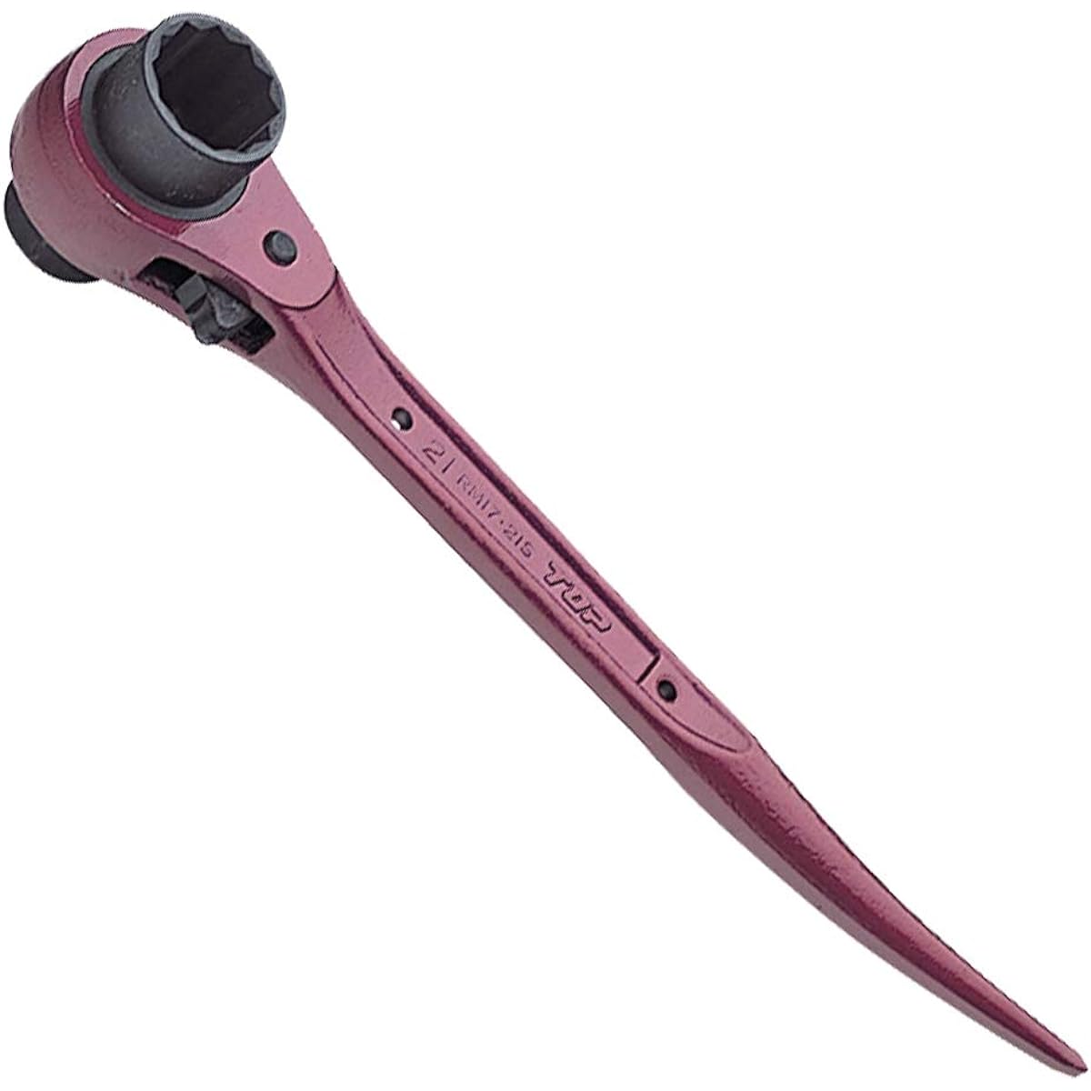 Top (TOP) Short ratchet wrench 17x21mm Curved body color Wine red *6 pieces RM-17x21S Tsubame-Sanjo Made in Japan