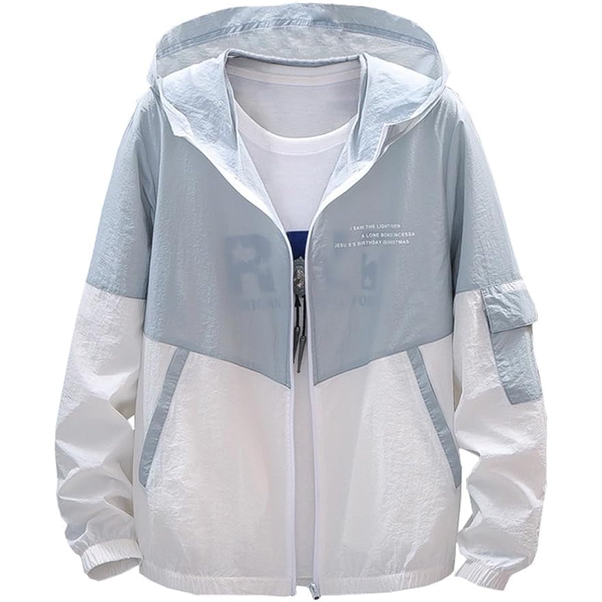 [FJLTDCP] Summer Parka, Long Sleeve, Zip-up, Hooded, Thin Cardigan, Long Sleeve, Sweatshirt, Men's, UV Protection, Hoodie, Sunscreen, Rush Parka