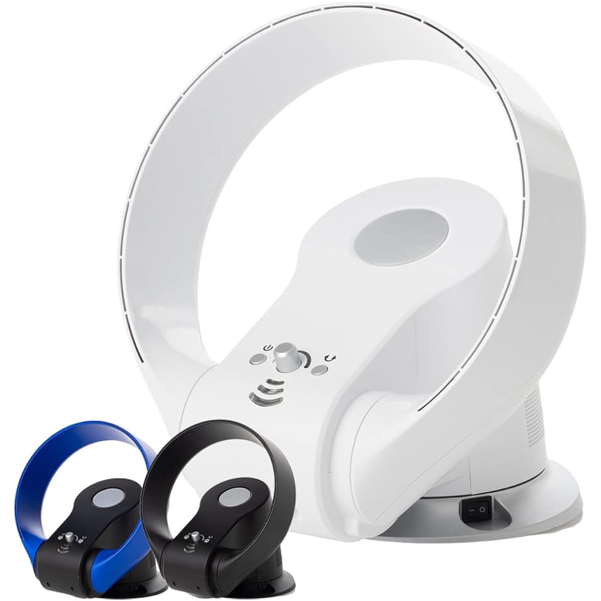 life_mart Bladeless Circulator [DC Motor, Wall Mountable, Remote Control Included] Fan Oscillating Air Flow Adjustment Timer, Bladeless, Bladeless, Tabletop DC (1, White)