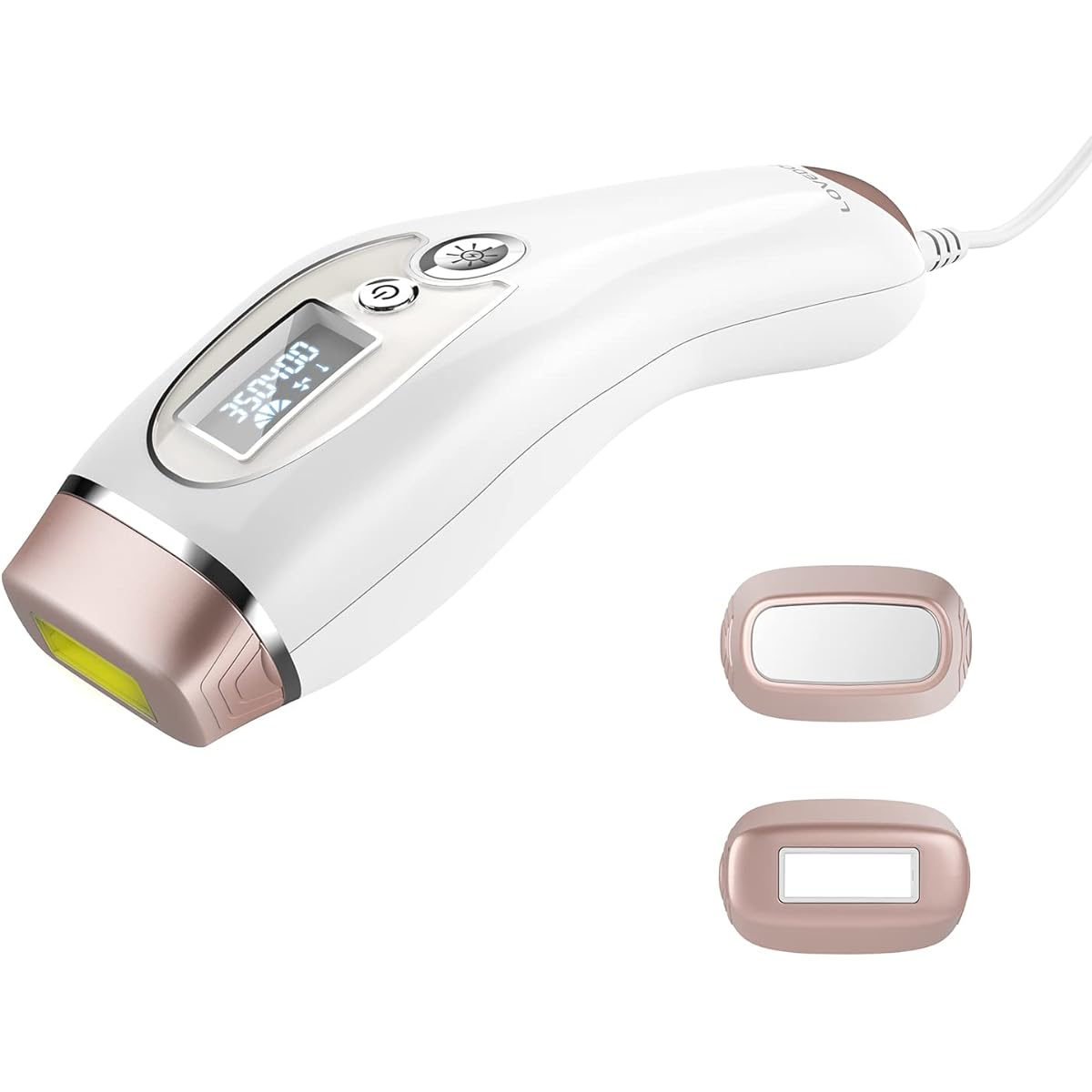 LOVE DOCK Hair Removal Device, Hair Removal Device, Ice Ladies, Men's Hair Removal Device, Optical Beauty Device, 5 Stages, Home Use, Optical Esthetics, Automatic Continuous Irradiation, Unisex IPL, Optical Hair Removal Device, Champagne Gold + White
