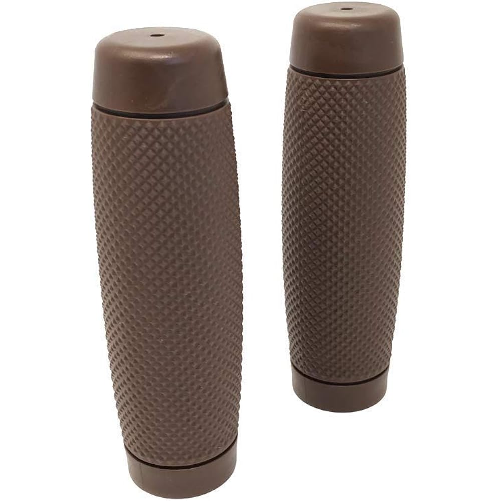 Hand grip with motorcycle rib 22mm (7/8 inch) gray scrambler brat bike soft touch