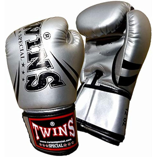 Twins Boxing Gloves PU Leather DM31 Silver