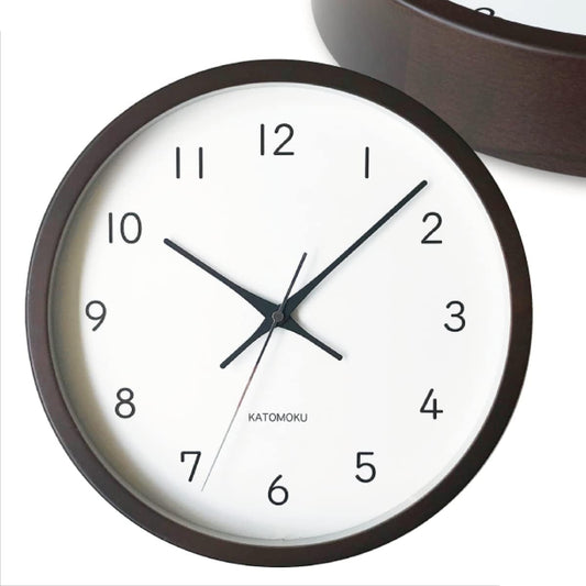 KATOMOKU muku clock 13 brown radio clock continuous second hand km-104BR φ306mm (radio clock)