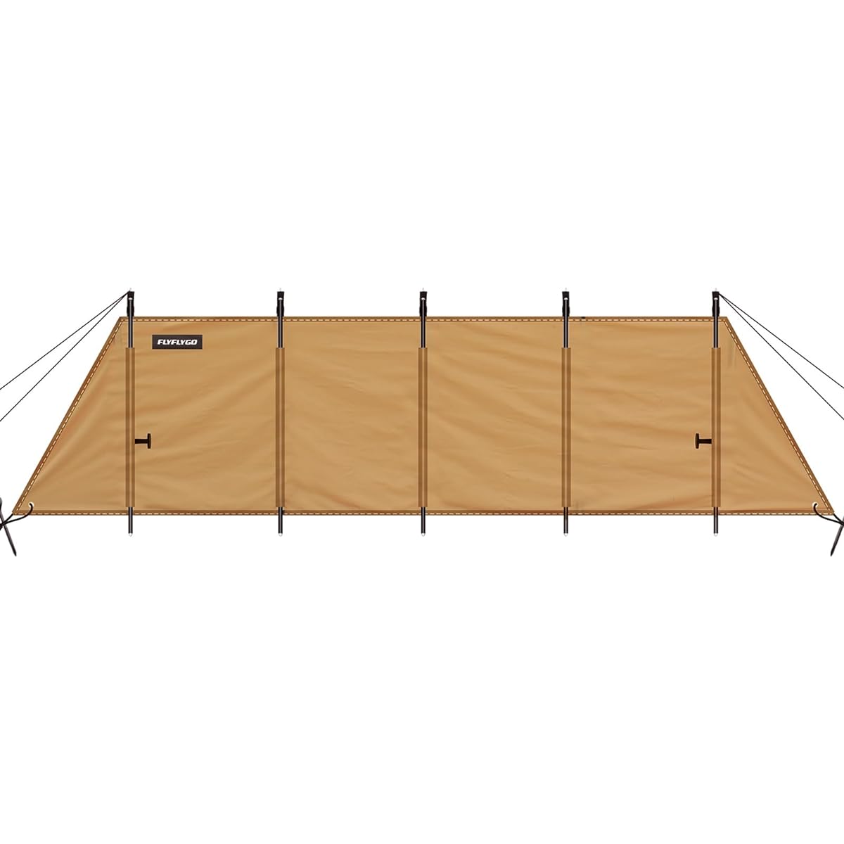 FLYFLYGO camp curtain, polycotton TC material, windscreen, blindfold, windbreak, free site partition, bonfire allowed, flame retardant, excellent heat insulation/fire resistance/water resistance, outdoor/camping