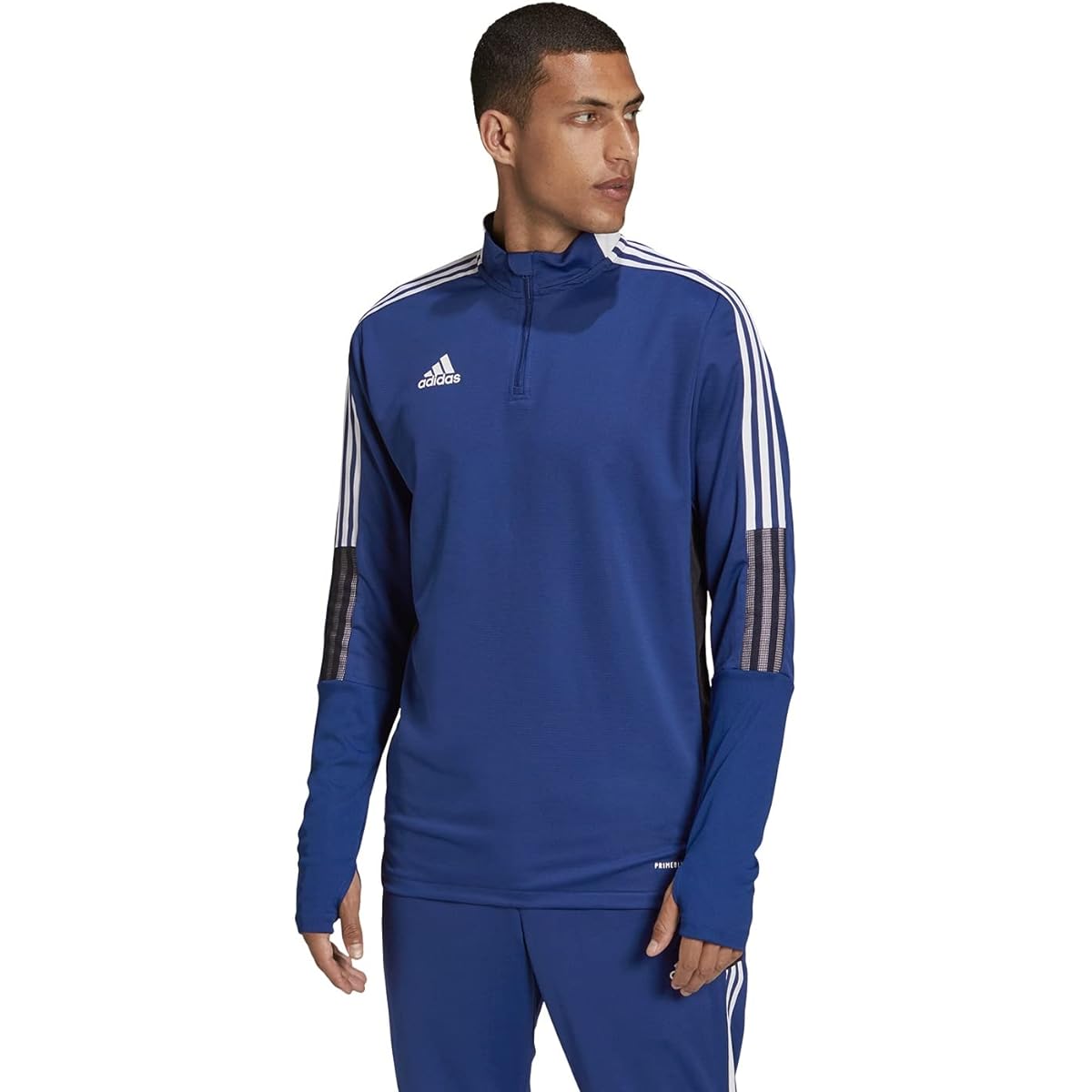 Adidas IZX76 Men's Soccer Jersey Top Tiro Prime Blue Warm Top