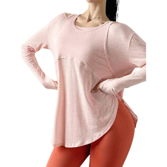 [VeroMan] Yoga Wear Tops, Long Length, Long Sleeves, Fluffy, Body Covering, Stylish, Gym ppi-lse3
