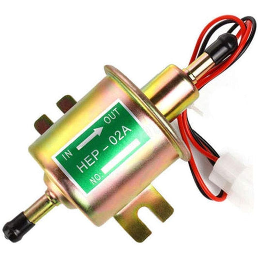 Electric Fuel Pump Inline Fuel Transfer Pump 12V General Purpose Low Pressure Gas Diesel Fuel Pump for Carburetor 2.5-4psi HEP-02A