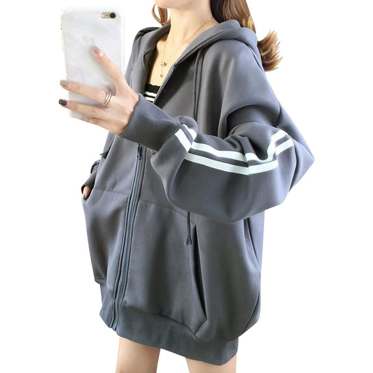 [Ressh.N] Oversized Parka Women's Thin Loose Body Covering Zip Up Room Wear