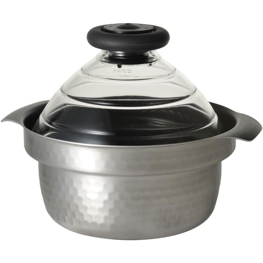 HARIO Rice Pot, Yukihira, IH Compatible, 1-3 Cups, Silver, Yukihira, Present, Gift, Gift, GIS-200