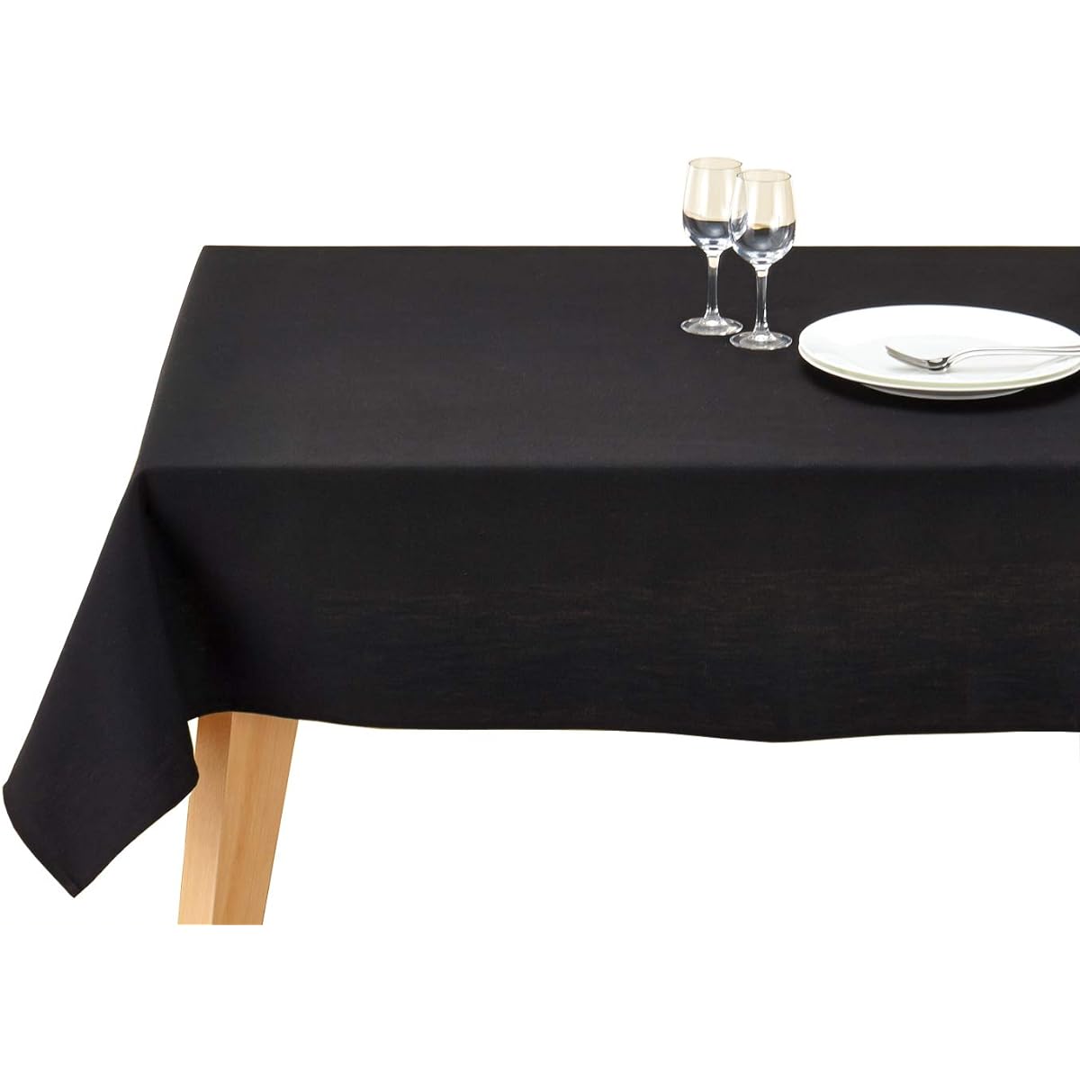 Blooming Nakanishi Table Cloth Delicious Color (Truffle (Black) / 130 x 200cm) For 4 People Water Repellent Rectangle Plain Machine Washable (Water Repellent Finished/Made in Japan) 400200-0001-90